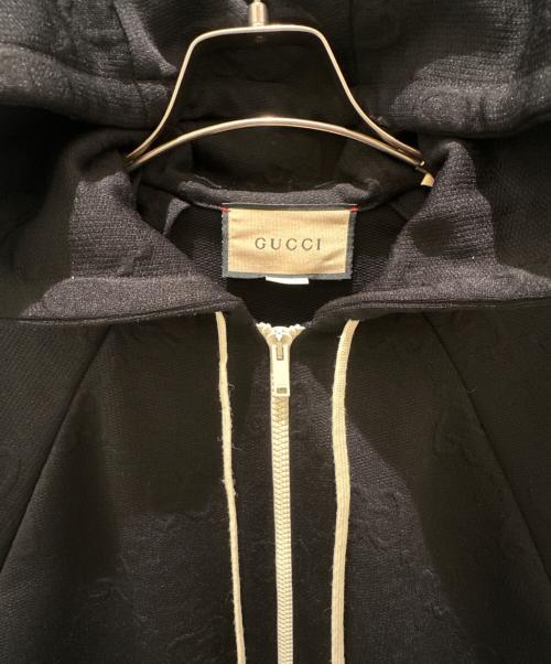 GUCCI（グッチ）GUCCI (グッチ) GGジャガードジップパーカー ブラック サイズ:Mの古着・服飾アイテム