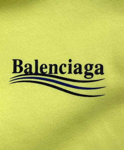 BALENCIAGA（バレンシアガ）BALENCIAGA (バレンシアガ) キャンペーンロゴプリントプルオーバーパーカー イエロー サイズ:Lの古着・服飾アイテム