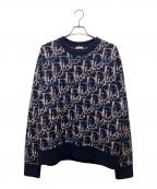 Christian Diorクリスチャン ディオール）の古着「オブリークジャガードニット」｜ネイビー