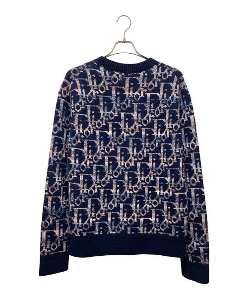 Christian Dior（クリスチャン ディオール）Christian Dior (クリスチャン ディオール) オブリークジャガードニット ネイビー サイズ:XLの古着・服飾アイテム