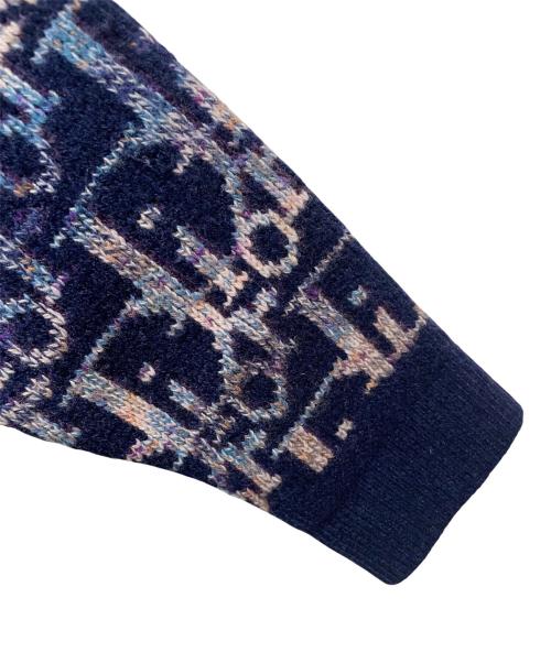 Christian Dior（クリスチャン ディオール）Christian Dior (クリスチャン ディオール) オブリークジャガードニット ネイビー サイズ:XLの古着・服飾アイテム