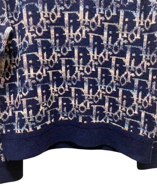 Christian Dior（クリスチャン ディオール）Christian Dior (クリスチャン ディオール) オブリークジャガードニット ネイビー サイズ:XLの古着・服飾アイテム