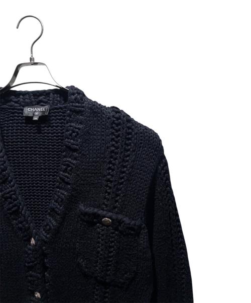 CHANEL（シャネル）CHANEL (シャネル) ローゲージニットカーディガン ブラック サイズ:38の古着・服飾アイテム