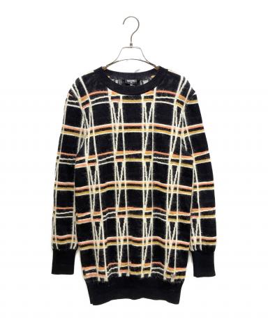 中古・古着通販】CHANEL (シャネル) ココプレート チェック柄 ニット