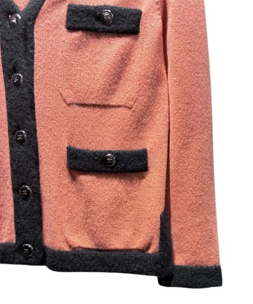 CHANEL（シャネル）CHANEL (シャネル) ココボタンカシミヤニットカーディガン ピンク×ブラック サイズ:34の古着・服飾アイテム