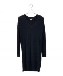 HERMES（エルメス）の古着「カシミヤ混シェーヌダンクルニットワンピース」｜ブラック