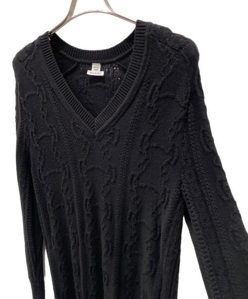 HERMES（エルメス）HERMES (エルメス) カシミヤ混シェーヌダンクルニットワンピース ブラック サイズ:34の古着・服飾アイテム