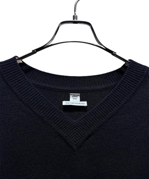 HERMES（エルメス）HERMES (エルメス) カシミヤケーブルラインニット ブラック サイズ:34の古着・服飾アイテム