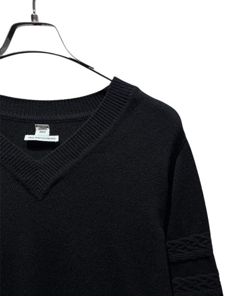 HERMES（エルメス）HERMES (エルメス) カシミヤケーブルラインニット ブラック サイズ:34の古着・服飾アイテム