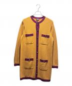 CHANELシャネル）の古着「ココボタンカシミヤロングカーディガン」｜ブラウン×ボルドー