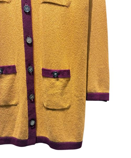CHANEL（シャネル）CHANEL (シャネル) ココボタンカシミヤロングカーディガン ブラウン×ボルドー サイズ:40の古着・服飾アイテム