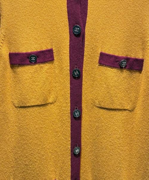 CHANEL（シャネル）CHANEL (シャネル) ココボタンカシミヤロングカーディガン ブラウン×ボルドー サイズ:40の古着・服飾アイテム