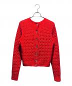 CHANELシャネル）の古着「Coco button cashmere and wool knit/ニットカーディガン/ココマーク/セーター/」｜レッド