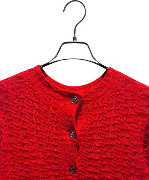 CHANEL（シャネル）CHANEL (シャネル) Coco button cashmere and wool knit/ニットカーディガン/ココマーク/セーター/ レッド サイズ:34の古着・服飾アイテム