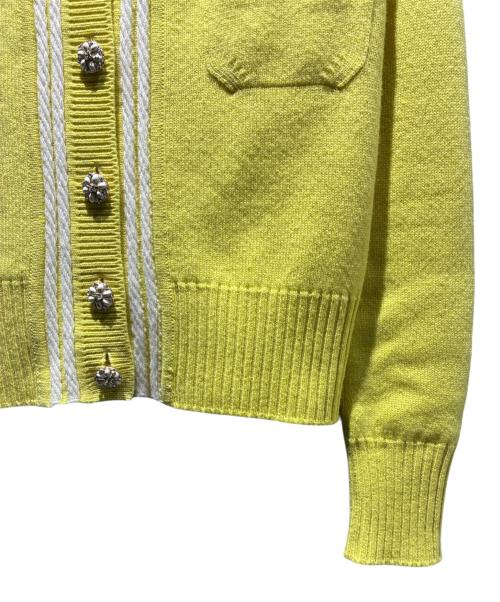 CHANEL（シャネル）CHANEL (シャネル) ココボタンカシミヤカーディガン イエロー サイズ:38の古着・服飾アイテム