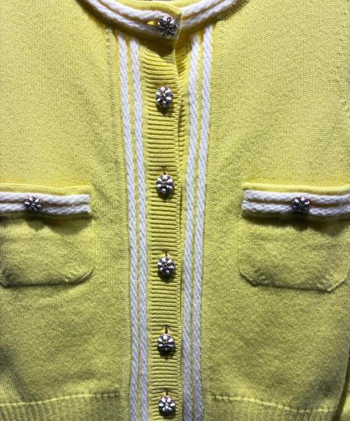 CHANEL（シャネル）CHANEL (シャネル) ココボタンカシミヤカーディガン イエロー サイズ:38の古着・服飾アイテム