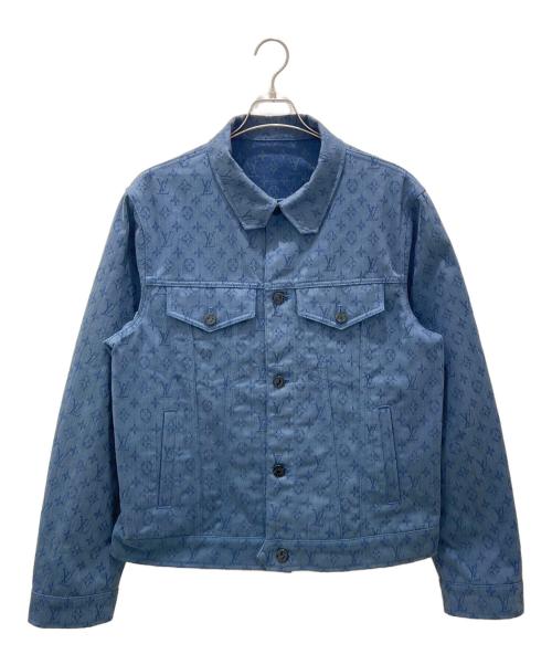 LOUIS VUITTON（ルイ ヴィトン）LOUIS VUITTON (ルイ ヴィトン) モノグラム総柄デニムジャケット インディゴ サイズ:52の古着・服飾アイテム