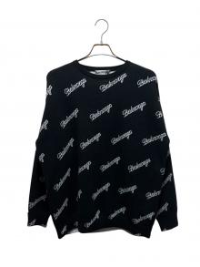 BALENCIAGA（バレンシアガ）の古着「スクリプトロゴクルーネックニット」｜ブラック