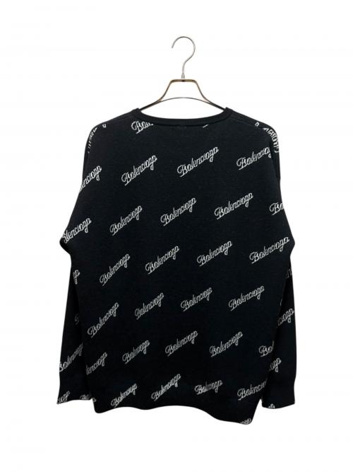 BALENCIAGA（バレンシアガ）BALENCIAGA (バレンシアガ) スクリプトロゴクルーネックニット ブラック サイズ:XSの古着・服飾アイテム
