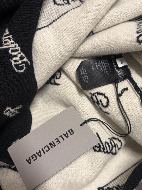 BALENCIAGA（バレンシアガ）BALENCIAGA (バレンシアガ) スクリプトロゴクルーネックニット ブラック サイズ:XSの古着・服飾アイテム