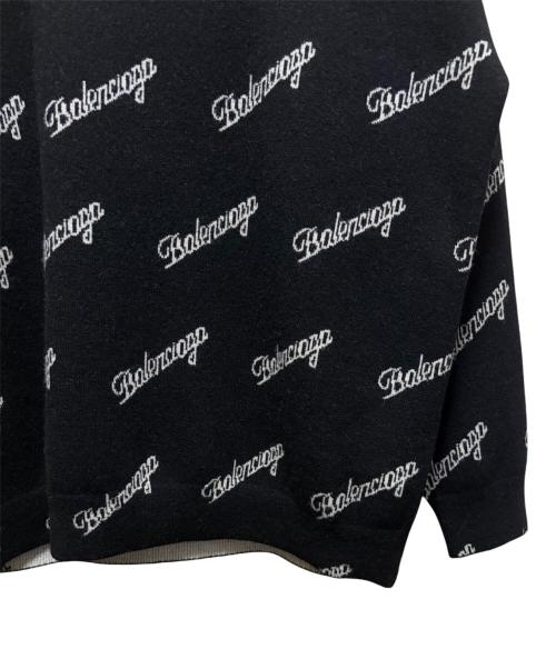 BALENCIAGA（バレンシアガ）BALENCIAGA (バレンシアガ) Script logo crew neck knit/スクリプトロゴクルーネックニット ブラック サイズ:XSの古着・服飾アイテム
