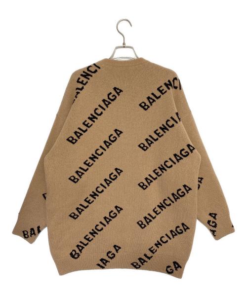 BALENCIAGA（バレンシアガ）BALENCIAGA (バレンシアガ) オールオーバーロゴニット ベージュ サイズ:Sの古着・服飾アイテム