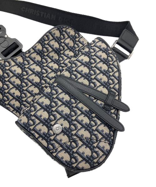 Dior（ディオール）Dior (ディオール) オブリーク ジャカードサドル クロスボディバッグ ベージュの古着・服飾アイテム