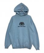 BALENCIAGAバレンシアガ）の古着「デザインロゴプリント フード付きパーカー」｜ブルー