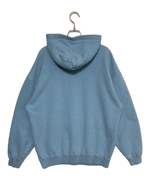 BALENCIAGA（バレンシアガ）BALENCIAGA (バレンシアガ) デザインロゴプリント フード付きパーカー ブルー サイズ:Sの古着・服飾アイテム