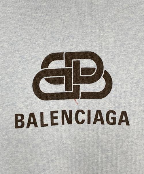 BALENCIAGA（バレンシアガ）BALENCIAGA (バレンシアガ) デザインロゴプリント フード付きパーカー ブルー サイズ:Sの古着・服飾アイテム