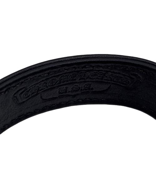 CHROME HEARTS（クロムハーツ）CHROME HEARTS (クロムハーツ) 3BTN 2SNP クロスボール レザーブレスレット ブラック サイズ:-の古着・服飾アイテム