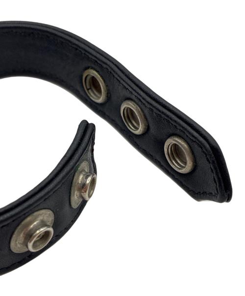 CHROME HEARTS（クロムハーツ）CHROME HEARTS (クロムハーツ) 3BTN 2SNP クロスボール レザーブレスレット ブラック サイズ:-の古着・服飾アイテム