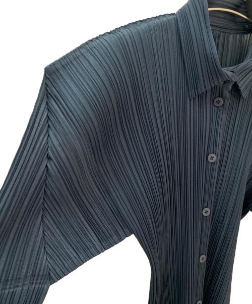 PLEATS PLEASE（プリーツプリーズ）PLEATS PLEASE (プリーツプリーズ) プリーツシャツ ネイビー サイズ:3の古着・服飾アイテム