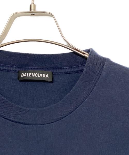 BALENCIAGA（バレンシアガ）BALENCIAGA (バレンシアガ) ロゴTシャツ ネイビー サイズ:XSの古着・服飾アイテム