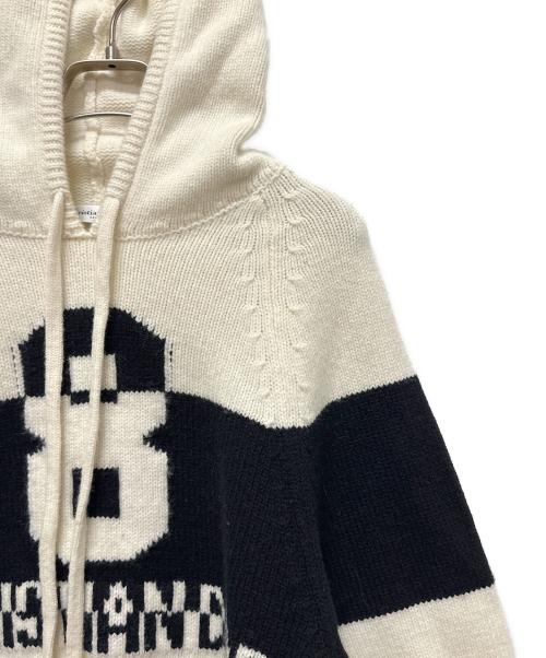 Christian Dior（クリスチャン ディオール）Christian Dior (クリスチャン ディオール) カシミア混ニットパーカー　254S56AM121 ホワイト サイズ:44の古着・服飾アイテム