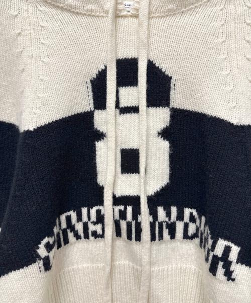 Christian Dior（クリスチャン ディオール）Christian Dior (クリスチャン ディオール) カシミア混ニットパーカー　254S56AM121 ホワイト サイズ:44の古着・服飾アイテム