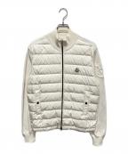 MONCLERモンクレール）の古着「Knit-Panel Down Jacket/ニット切替ダウンジャケット」｜ホワイト