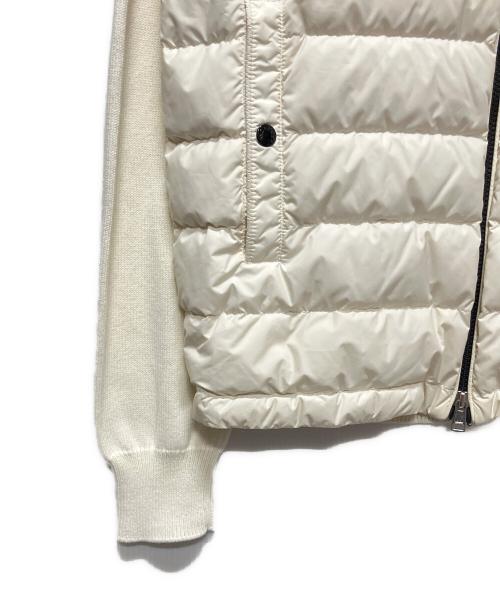 MONCLER（モンクレール）MONCLER (モンクレール) Knit-Panel Down Jacket/ニット切替ダウンジャケット ホワイト サイズ:Mの古着・服飾アイテム
