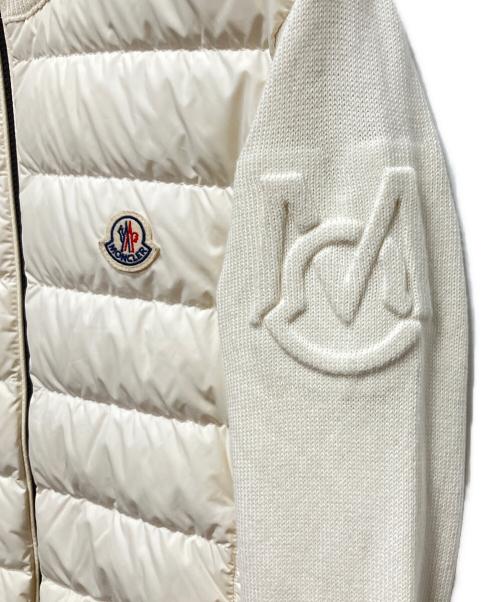 MONCLER（モンクレール）MONCLER (モンクレール) Knit-Panel Down Jacket/ニット切替ダウンジャケット ホワイト サイズ:Mの古着・服飾アイテム