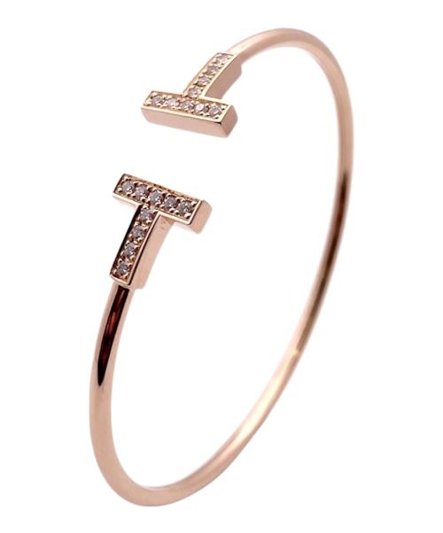TIFFANY & Co.（ティファニー）TIFFANY & Co. (ティファニー) Tワイヤーダイヤブレスレット サイズ:約14cmの古着・服飾アイテム