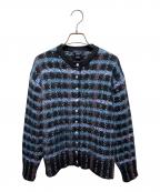 LOUIS VUITTONルイ ヴィトン）の古着「モヘア混ニットカーディガン」｜ブラック×ブルー