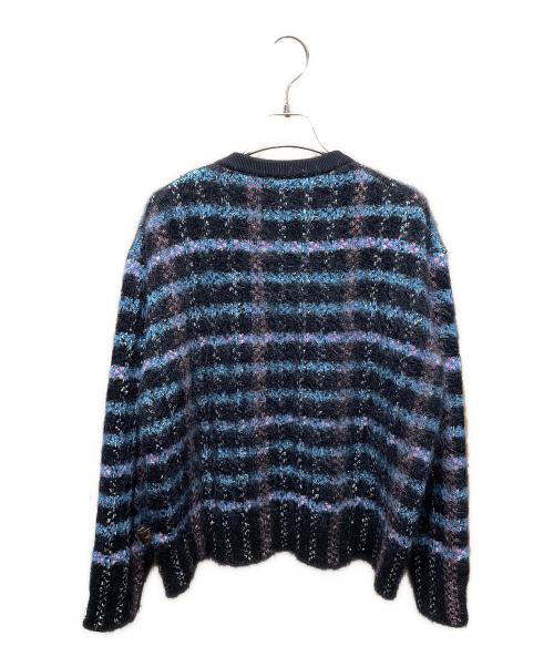 LOUIS VUITTON（ルイ ヴィトン）LOUIS VUITTON (ルイ ヴィトン) モヘア混ニットカーディガン ブラック×ブルー サイズ:XSの古着・服飾アイテム