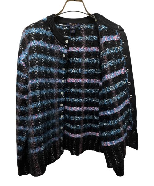 LOUIS VUITTON（ルイ ヴィトン）LOUIS VUITTON (ルイ ヴィトン) モヘア混ニットカーディガン ブラック×ブルー サイズ:XSの古着・服飾アイテム