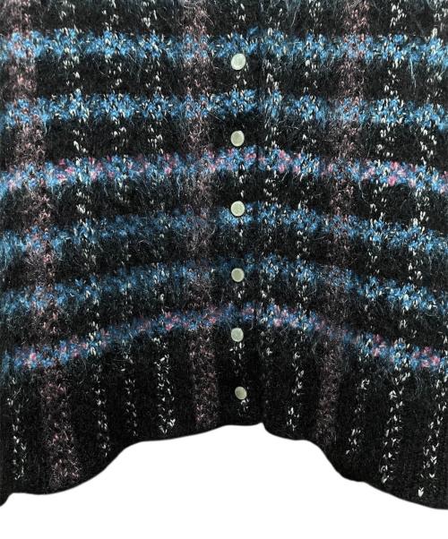 LOUIS VUITTON（ルイ ヴィトン）LOUIS VUITTON (ルイ ヴィトン) モヘア混ニットカーディガン ブラック×ブルー サイズ:XSの古着・服飾アイテム
