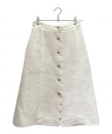 CHANEL（シャネル）の古着「ココボタンツイードスカート」｜アイボリー