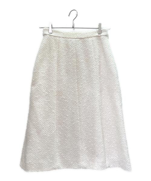 CHANEL（シャネル）CHANEL (シャネル) ココボタンツイードスカート アイボリー サイズ:38の古着・服飾アイテム