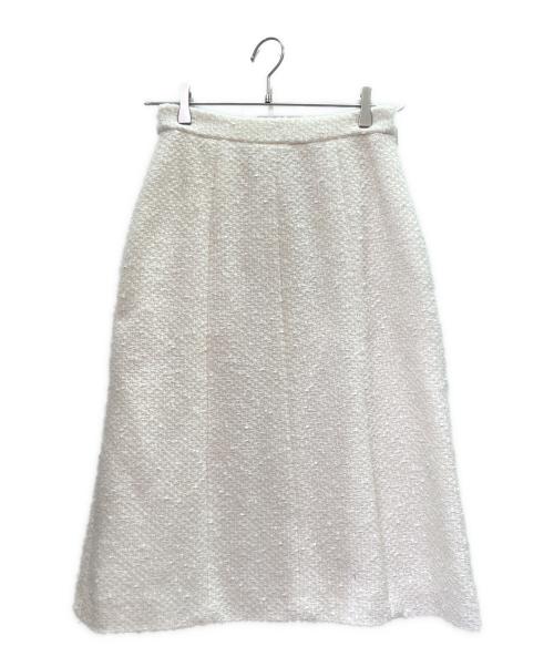 CHANEL（シャネル）CHANEL (シャネル) P65 ココマークボタン ツイード ラップスカート アイボリー サイズ:38の古着・服飾アイテム