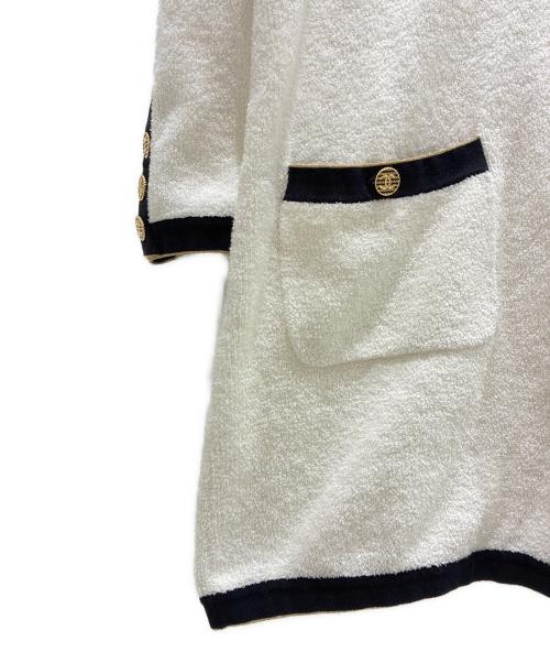 CHANEL（シャネル）CHANEL (シャネル) ココボタンパイルワンピース ホワイト サイズ:40の古着・服飾アイテム