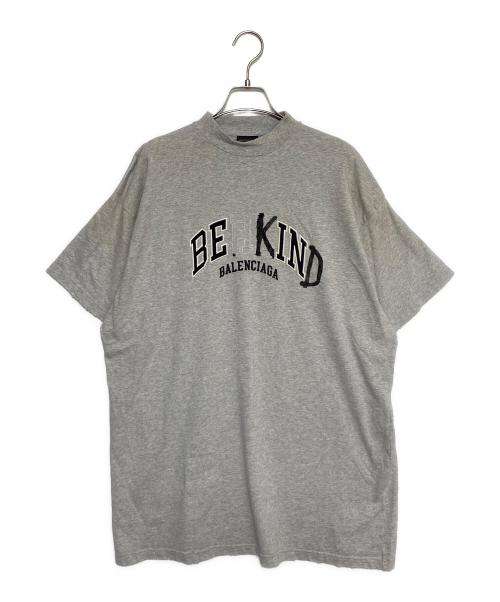 BALENCIAGA（バレンシアガ）BALENCIAGA (バレンシアガ) ダメージ加工ロゴTシャツ グレー サイズ:Sの古着・服飾アイテム