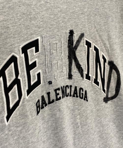 BALENCIAGA（バレンシアガ）BALENCIAGA (バレンシアガ) ダメージ加工ロゴTシャツ グレー サイズ:Sの古着・服飾アイテム